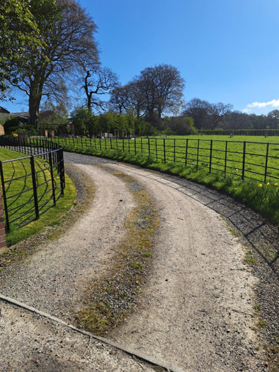 Tired old gravel drive